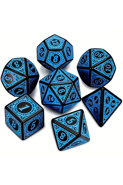 Choice Blue DND Dice Set -7pcs Polyhedral Dice with Dice Bag for D&D RPG MTG ...