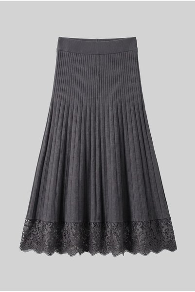 Marilyn Boutique Φούστα Νημάτινη Δαντελένιο Τελείωμα