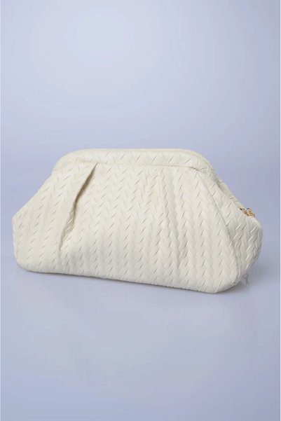 Marilyn Boutique Τσάντα Clutch Δερματίνη Πλεκτή Υφή