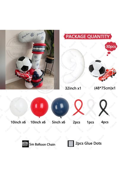 Choice مجموعة بالونات عيد ميلاد أخرى 9 30 قطعة بالون أحمر على شكل حذاء كرة قد...