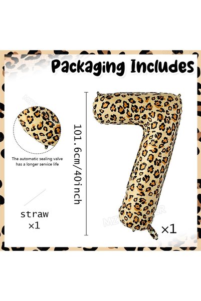 Choice Other number 7 Super sized 40inch leopard print digital balloon 0-9 le...