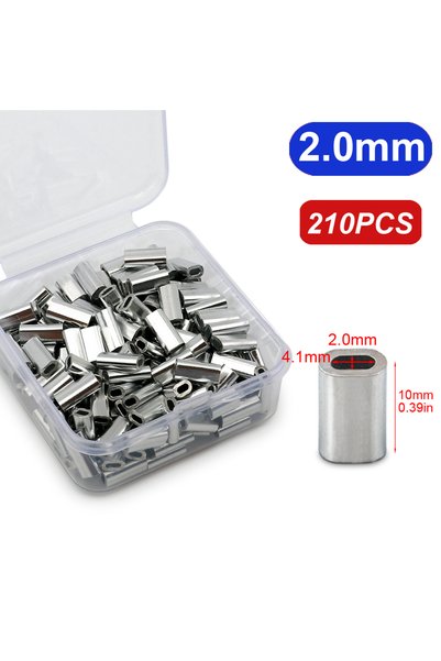 Choice 2x10mm Oval 210Pcs LAKBAT Fishing Aluminum Crimp Sleeves Oval Round Lo...