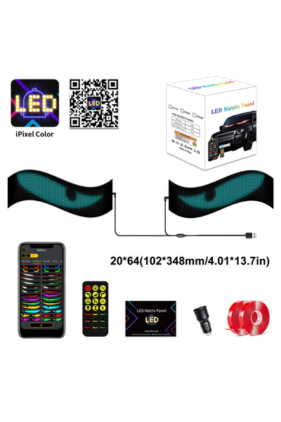 Choice 2PCS 20x64Leds Dynamic Devil Eyes Light for Car Truck Windshield Progr...
