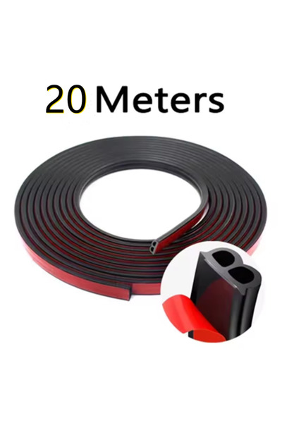 Choice Black 20M B Zhu 5/10/20M Car Door Seal Strip Rubber Double Layer Seali...