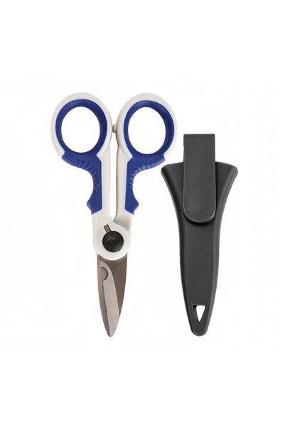 HIRISI Blue Fishing Scissors Stainless Steel for Braided PE Line Carbon Line ...