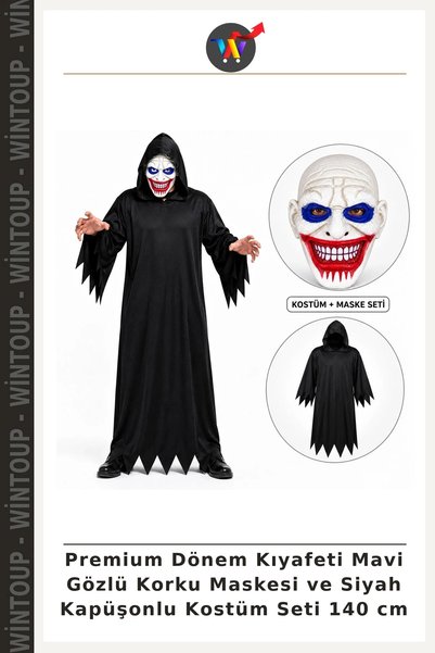 Wintoup Costum Premium de Epocă – Set de costum cu mască de groază cu ochi al...