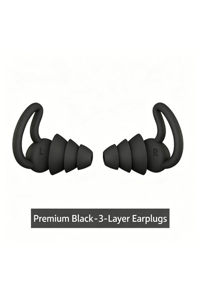 Choice 1 pair HK002-Black 3 Layer Ear Plugs For Sleep Silicone Noise Cancelli...