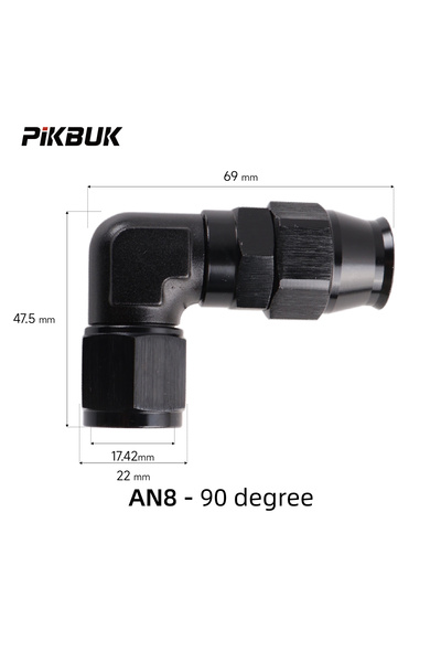 Choice PTFE 90 degree AN8 PIKBUK PTFE Oil Fuel Line Swivel Fitting 90 Degree ...