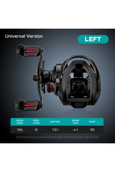 Choice Universal LEFT Small Body Long Cast Bait Casting Fishing Reel Magnetic...