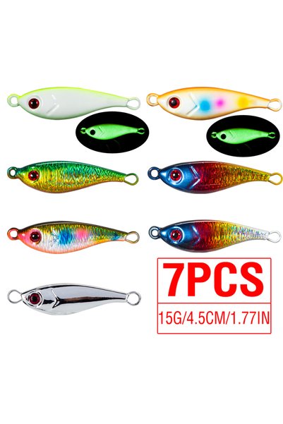 Choice 15g Metal Jig 7g/10g/15g/20g/30g/40g/60g Casting Lure Slow Jigging 7Pc...