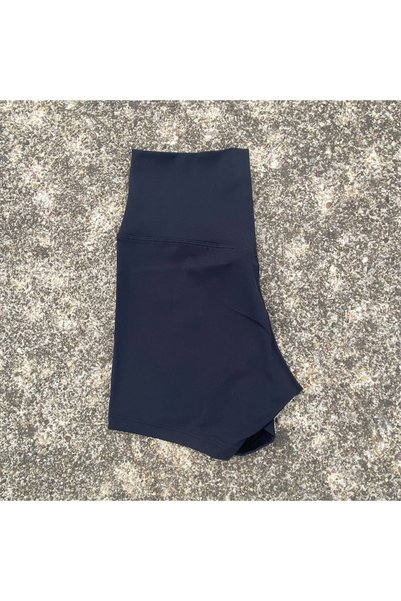 Choice S Black Solid Color High Waist Yoga Short Leg Women Fitness Sport Shor...
