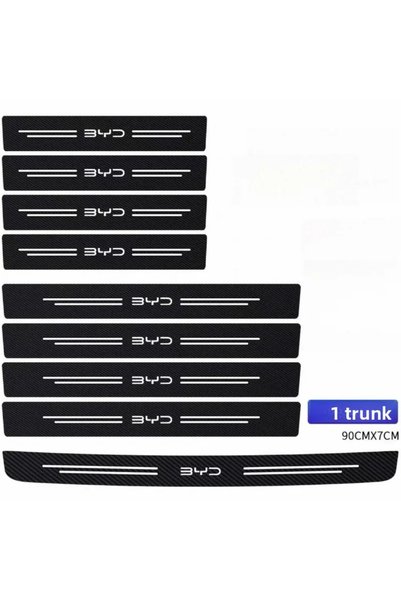 Choice S 9Pcs Car Door Sill Anti-scratch Stickers Decorative Strip For BYD At...