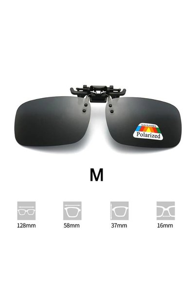 Choice Black-M 4 Color Grey Lenses Polarized Sunglasses Clip On Flip Up UV 38...