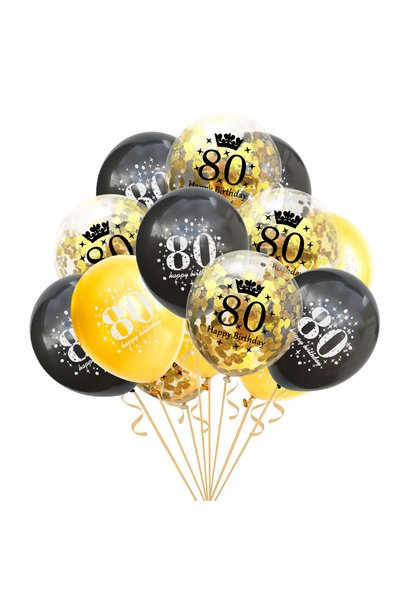 Choice 12INCH Black gold-80th 15Pcs 12 Inch 18th 21th 30th 40th 50th 60th 70t...