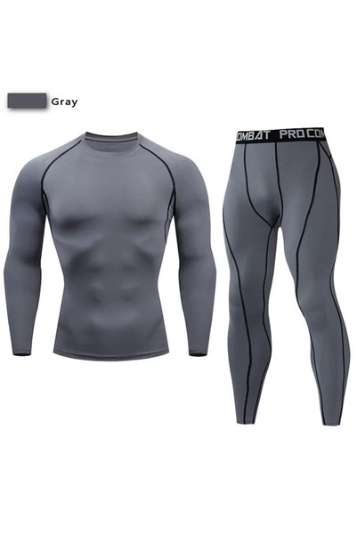 Choice 3XL (83-90 كجم) لون الصورة 2 قطعة بدلة رياضية ضاغطة للرجال، طقم يوجا م...