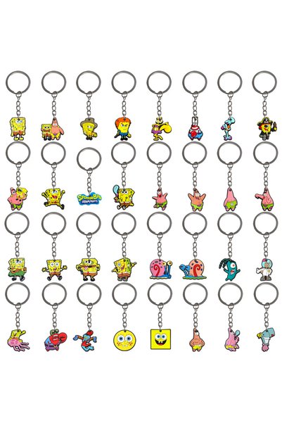 Choice 10pcs Keychains 30PCS Sponge&bobs SquarePants Keychains Cartoon Backpa...