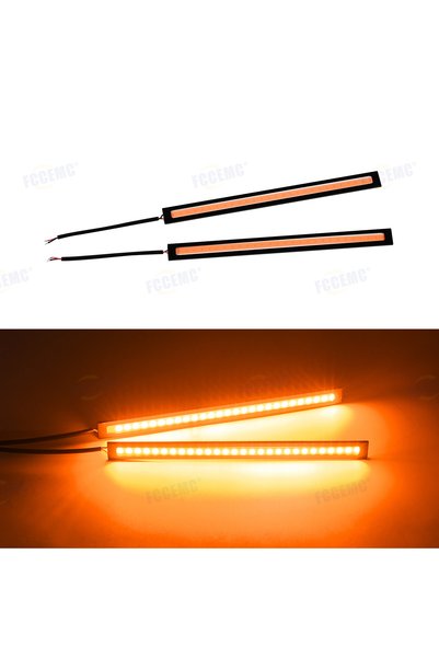 Choice Orange 2pcs Ultra Thin Bright LED Car COB Daytime Running Lights Water...