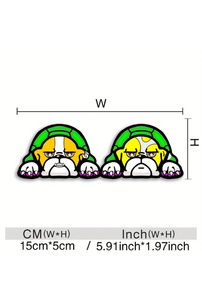 Choice 1z-Type A Waterproof Reflective Pet Quito & Turtles Sticker - For Moto...