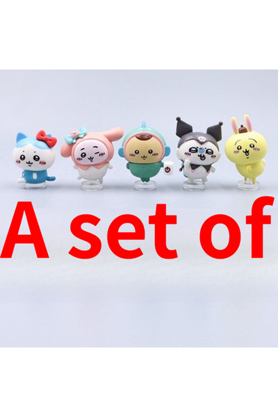 BANDAI A set of Trendy Hachiware Usagi Cartoon Doll Ornaments Car Interior De...