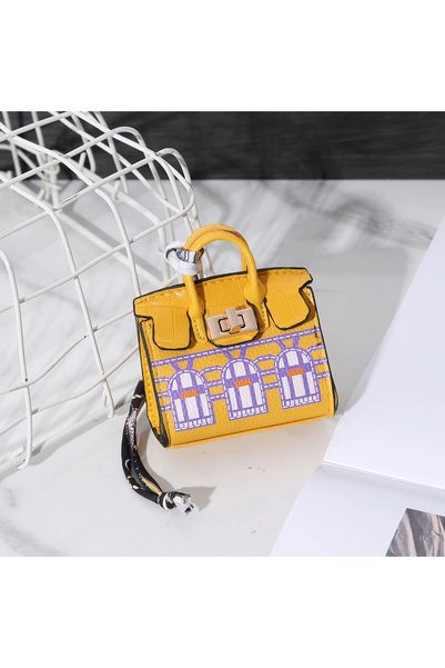 Choice YELLOW Cute Mini House Design Multi-Functional Handheld Bag With Hand ...