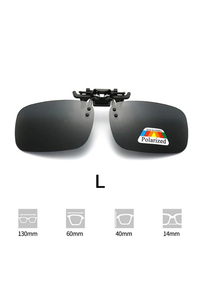 Choice Black-L 4 Color Grey Lenses Polarized Sunglasses Clip On Flip Up UV 38...
