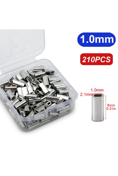 Choice 1x8mm Oval 210Pcs LAKBAT Fishing Aluminum Crimp Sleeves Oval Round Tub...