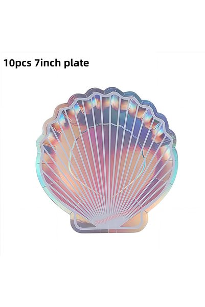 Choice others 10pcs 7inch Plates Mermaid Birthday Party Decorations for Girls...