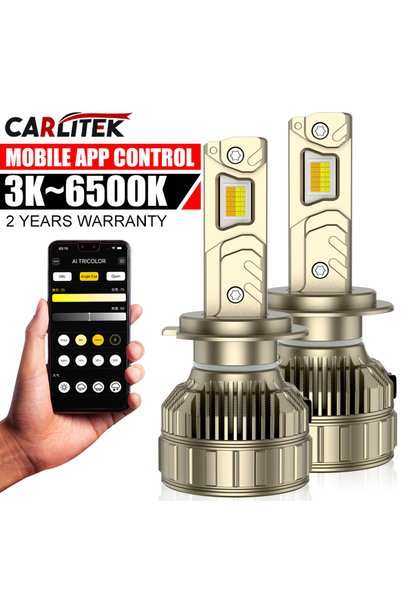 Choice H1 H7 H4 LED Headlight AI Mobile APP Control From 3000K to 6500K Smart...