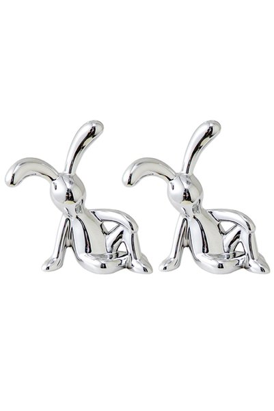 Choice B-2piece 4/2pcs Modern Silver Decor Rabbit - Versatile Decoration for ...