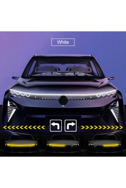 Choice 1.5m White LED Car Hood Decorative Light Strip Start Scan Dynamic Ambi...