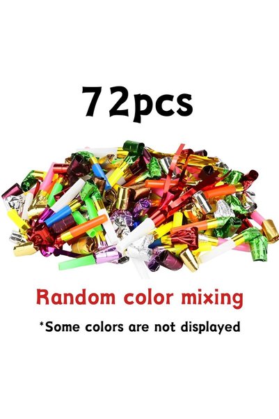 Choice 72pcs 18/72pcs Random Mix Color Party Blower Whistles, Retractable Blo...