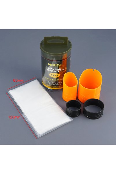 HIRISI 60x120mm Carp Fishing Accessories PVA Bag Loading System Baiting Tool ...