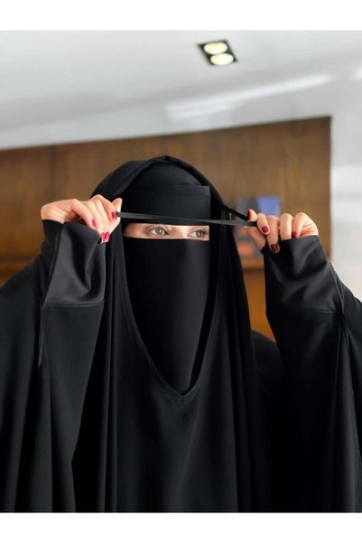 AL-QIMMA Kuwaiti Khimar with Head Covering and Stretch Fabric on the Sleeves ...