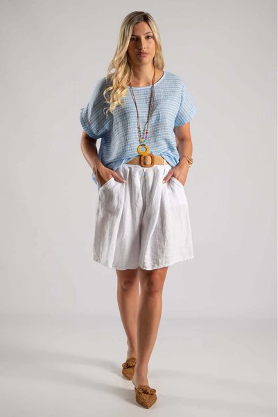 Marilyn Boutique Βερμούδα Λινή Πιέτες