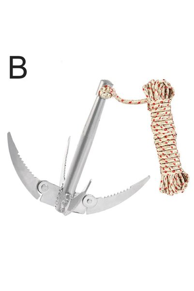 Choice B With 10m rope Folding Boats Anchor With Rope Outdoor Grappling Hook ...