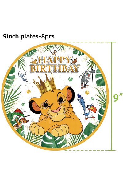 Choice 8pcs 9inch plates Lion King Simba Birthday Decoration Party Supplie Ca...