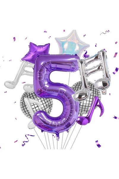 Choice others number 5 9-Piece Purple Music-Themed Party Supplies 0-9 Number ...