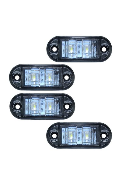 Choice WHITE 4PC Yellow Amber White Red 2 LED 2.5INCH 2 Diode Light Oval Clea...