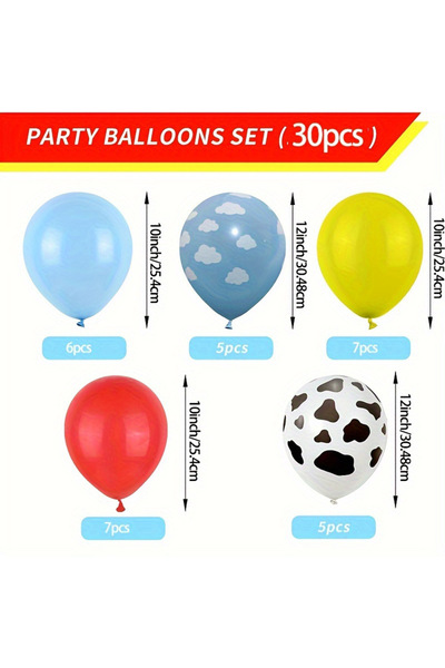 Choice others 30pcs 30PCS Story Balloon Yellow Blue Red Balloon Kit Boys' Bir...