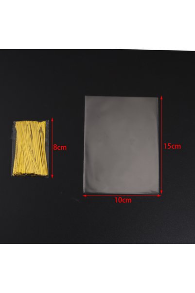Choice 100pcs 10x15cm 100pcs Transparent Flat Bags With Twist Ties Clear OPP ...