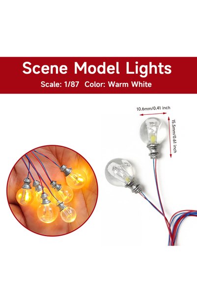 Choice 1-87scale warm Miniature Round Bulbs Model Toys 1:87/100/150 Scale 3V ...