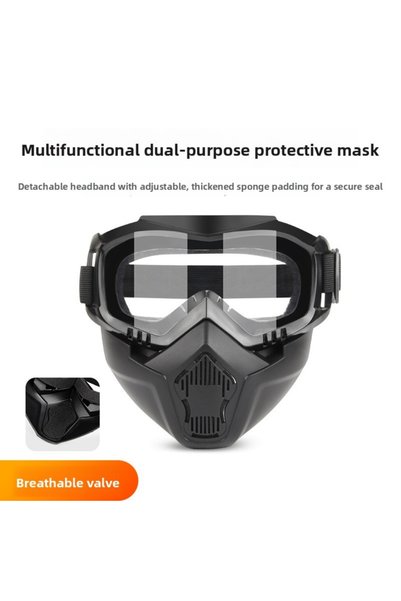 Choice white Cross-Border Motorcycle Goggles,Retro Face Shield, Anti-Fog Off-...