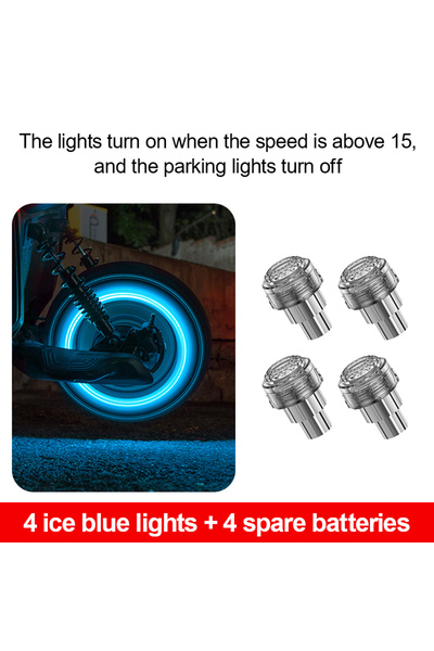 Choice 4pcs Ice blue 2/4Pcs Car Motorcycle Bicycle Tire Valve Caps Light LED ...