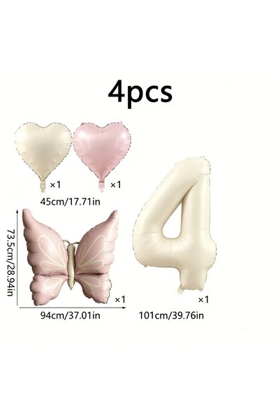 Choice Other 4 butterfly heart-shaped digital aluminum foil balloon set, suit...