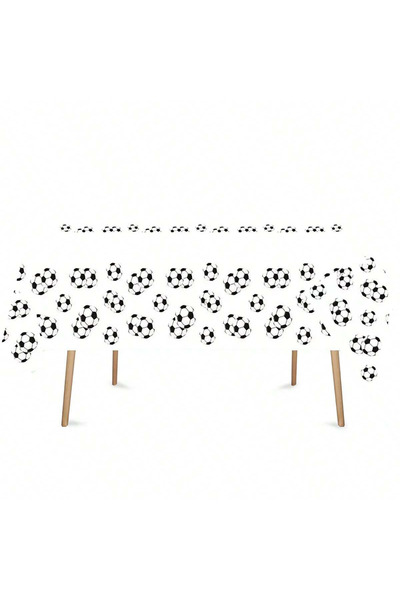 Choice 1pc white 1pc Soccer Theme Tablecloth Disposable Tableware Soccer Part...