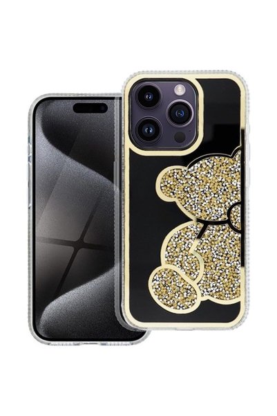 FONIX Husă pentru Apple iPhone 16e, Crystal Teddy, design ursuleț, cristale s...