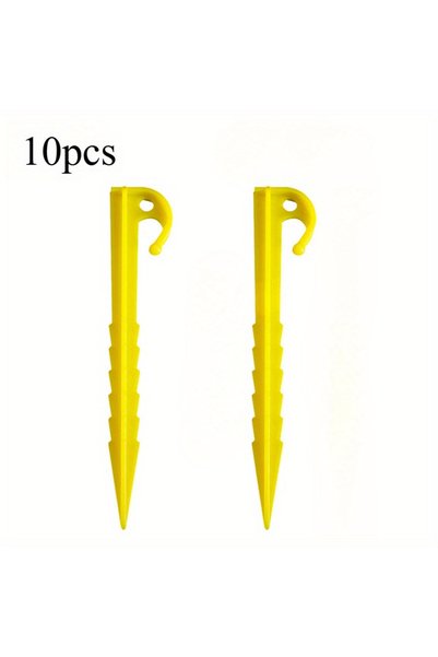 Choice yellow 10pcs Heavy Duty Tent Stakes with Sharp Hooks - High-Refractive...