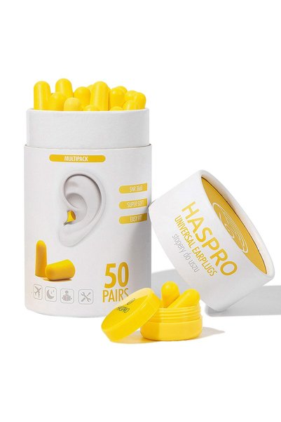 Haspro [50 PAIRS] Eco-Friendly Bulk Pack, Ultra Soft Foam Earplugs in GIGA Tu...