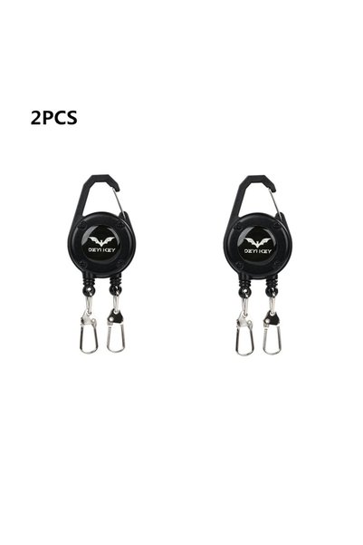 Choice Black 2pcs QAJTAO Retractable Keychain Double-Headed Retractable Belt ...