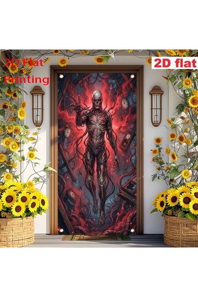 Choice 90X180cm MULTI 2D flat 1-piece door canvas in dark style with time-dis...